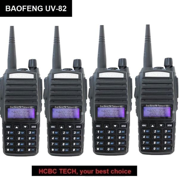 

4pcs baofeng uv-82 dual pwalkie talkie 10km dual band vhf uhf 136-174mhz/400-520mhz ham cb radio station hf transceiver