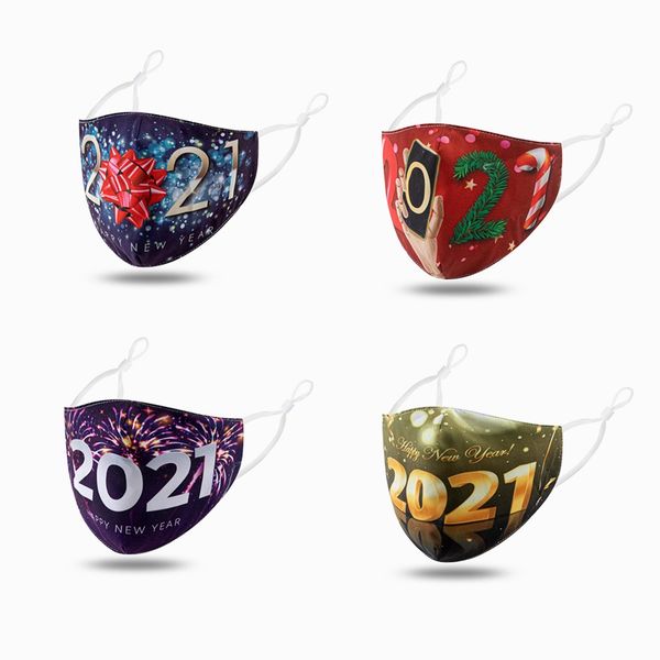 

горячая мода маска для лица дизайнер 2021 новый год печатная маска взрослый холодистый дышащий пыленепроницаемый 3d маски для рта фейерверки