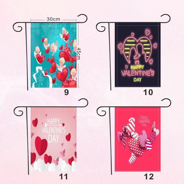 

factory pricevalentine love heart wedding pennon decor garden flag multi color party banner shop decoration