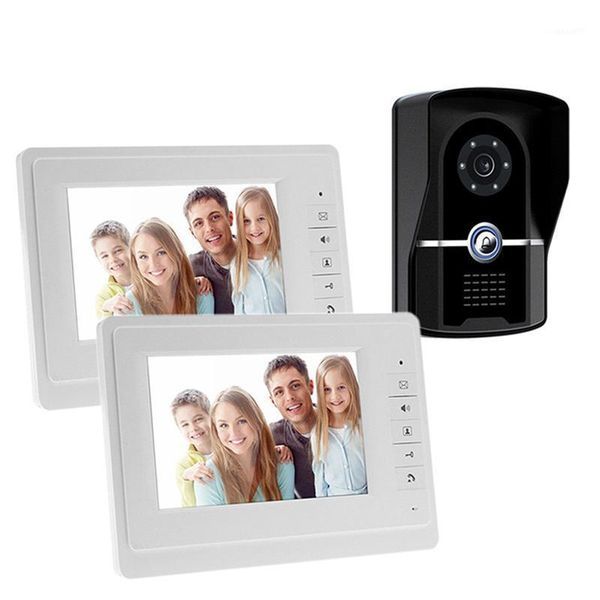 

video door phones 7 inch color screen phone intercom system 700tvl doorbell 1 waterproof camera and 2 hands monitorq1