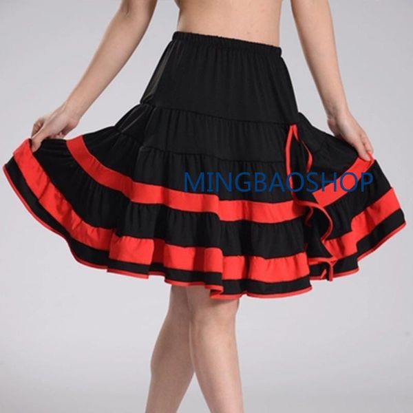 

2021 dance skirt latin clothes dress 4 color women ladies xc-9154 latina red , rose green , sky blue salsa, Black;red