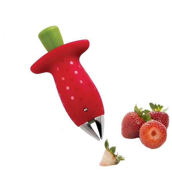 

red strawberry huller strawberry leaf remover fruit tomato stalks fruit knife stem remover useful kitchen gadgets nzacj