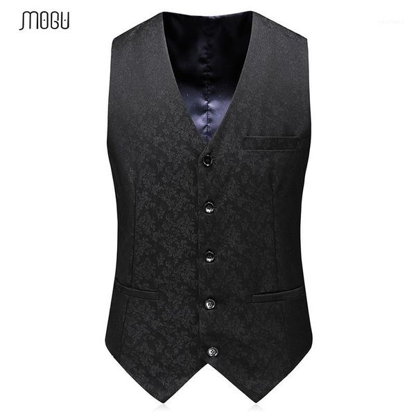 

men's vests mogu mans slim fit waistcoat 2021 arrival elegant printed dress suits gilet homme costume five models available 5xl1, Black;white