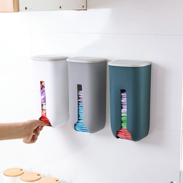 

038 plastic bag storage box kitchen wall hanging for holding garbage bag box extraction garbage bag storage box