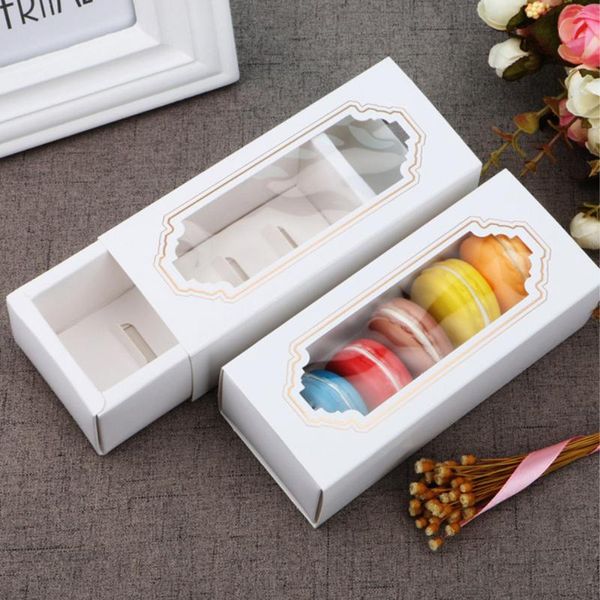 

gift wrap 15 pcs macarons boxes cake dessert container paper packing for 5 with clear window muffin packaging