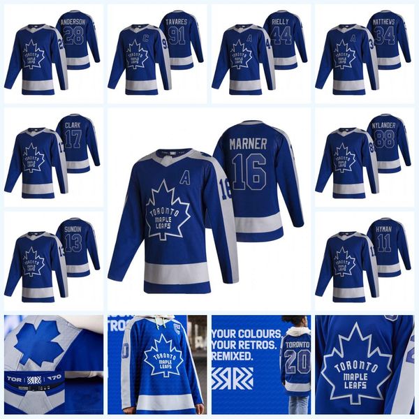

youth toronto maple leafs 2021 reverse retro jersey mitch marner tavares matthews morgan rielly jason spezza joe thornton tyler ennis, Black;red