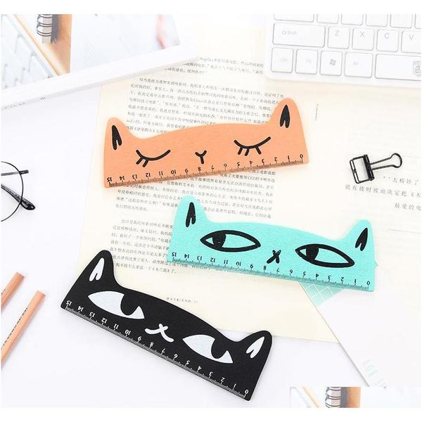 

15cm cute kawaii cartoon cat wooden ruler parallel school supplies ruler for painting drawing korean stationery novelty item texox