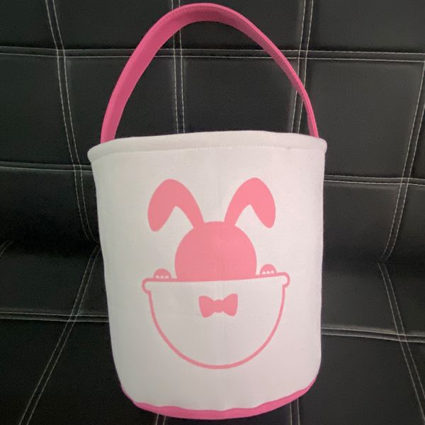 

пасхальный мультфильм кролика корзина кролик сумки новогодние подарки холст сумка для яичных конфеты баррель ведро детей младенца милая прек, Black