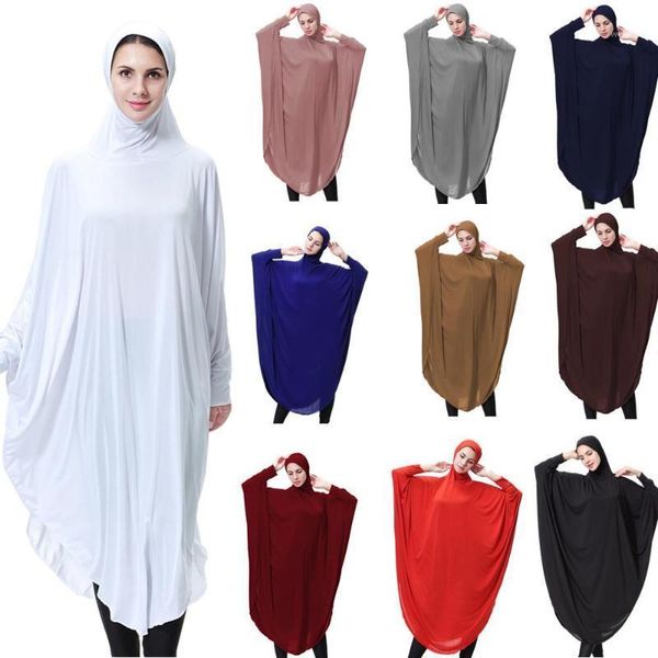 

muslim black face cover long hijab niqab burqa bonnet islamic khimar loop scarf jilbab prayer clothing headscarf abaya ramadan1, Red