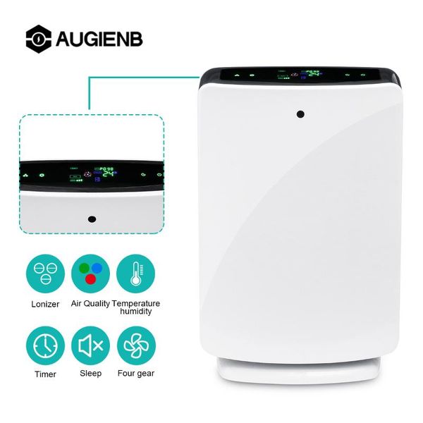 

augienb home office air purifier true hepa filter odor allergies remover for smoke, dust, vocs, pollen, pet dander,pm2.5