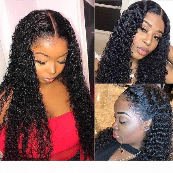 

curly 13x4 lace front wig full lace wig 100% unprocessed human hair pre plucked hairline with baby hair natural color 130%~150%, Black;brown
