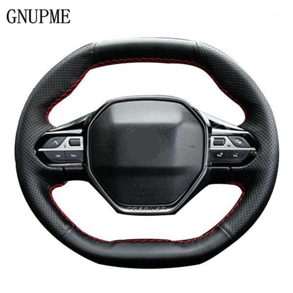 

hand-stitched black artificial leather car steering wheel cover for 4008 2020 2020 30081