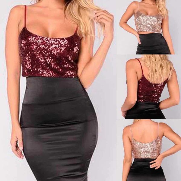 

women tank sequined rhinestone tube crop sleeveless strap bra vest camisole, White