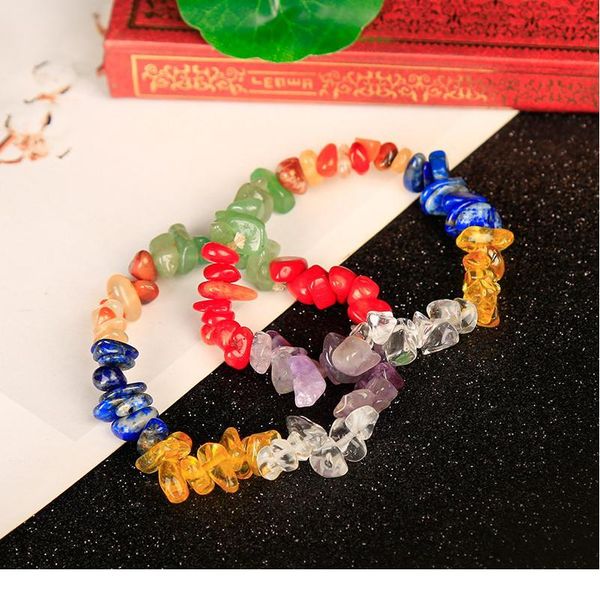 

1pc natural crystal stone bracelet coloured crystals release pressure add charm meditation healing crystals party jlltzf, Black