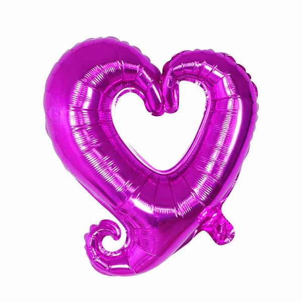 

10pcs lot 18 inch hook heart shaped balloon helium balloon wedding valentine's day decoration birthday gogo heart foil balloon wmtsrw