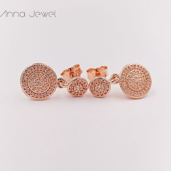 Hot Designer Jóias Autêntica 925 Sterling Silver Radiant Elegância Elegância Rose Gold Diamond Stud Brinco Pandora Brincos Luxo Mulheres Dia dos Namorados Presente 280688CZ