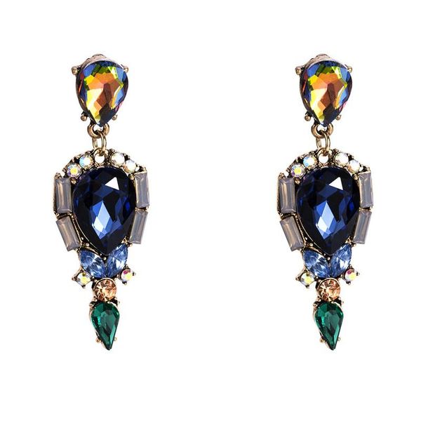 

любовь красочный кристалл water drop мотаться серьги женщин мода rhinestone стекла камень падение серьги подарков ювелирные изделия 2020 нов, Silver
