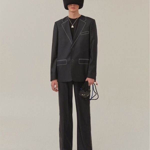 

ader autumn and winter 2020 new alternative personality trend casual suit coat men's and women's couples, Black;green