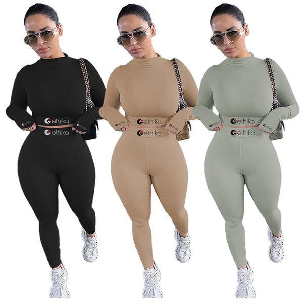 

women bodysuit tracksuit sets embroidery letters designer long sleeve outfit pullover and legging pants suit two piece clothing f111803, White