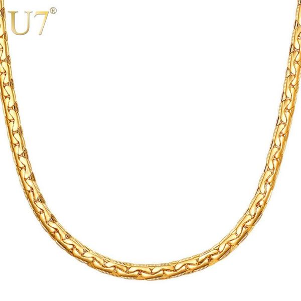 

u7 long/choker maille haricot chain necklace gold color 6mm vintage rapper hippie hip hop chain for women/men jewelry n1111, Silver