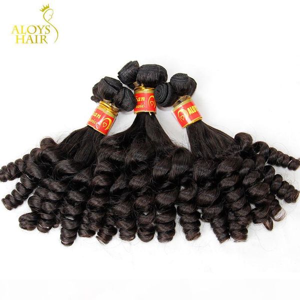 

double drawn aunty funmi virgin hair bouncy romance egg spring curls grade 7a unprocessed brazilian loose curly human hair weave 3 4 bundles, Black