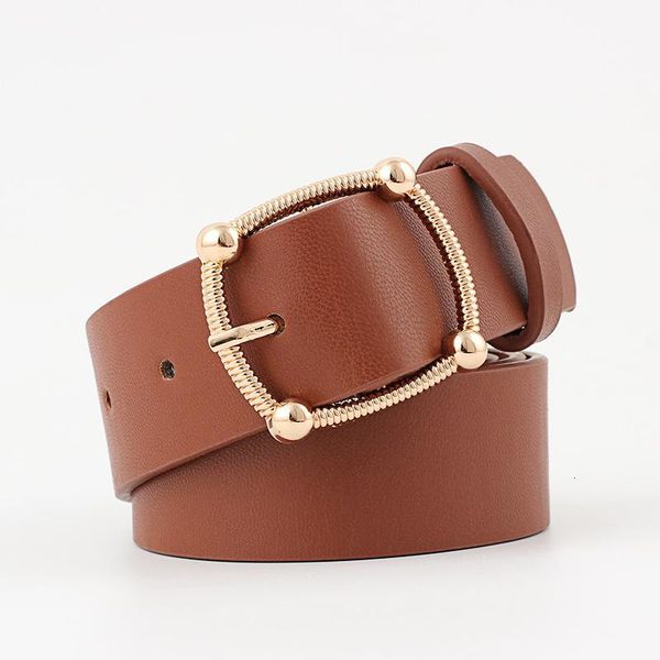 

brand women's fashion pu leather belt waist belt for lady leather gold buckle female dresses decor accessories, Black;brown