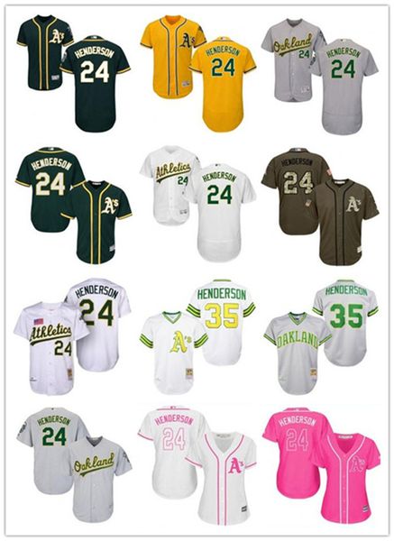 

custom oakland athletic leave name number 24 rickey henderson baseball jersey men women youth jerseys, Blue;black