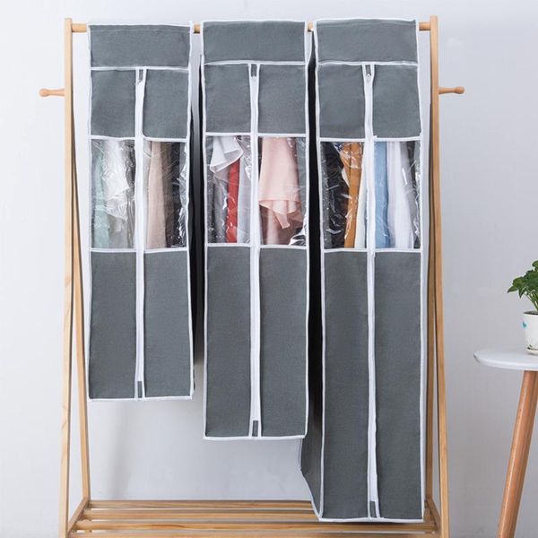 

clothing & wardrobe storage hanging clothes dustproof bag dust covers household garments for home use gray