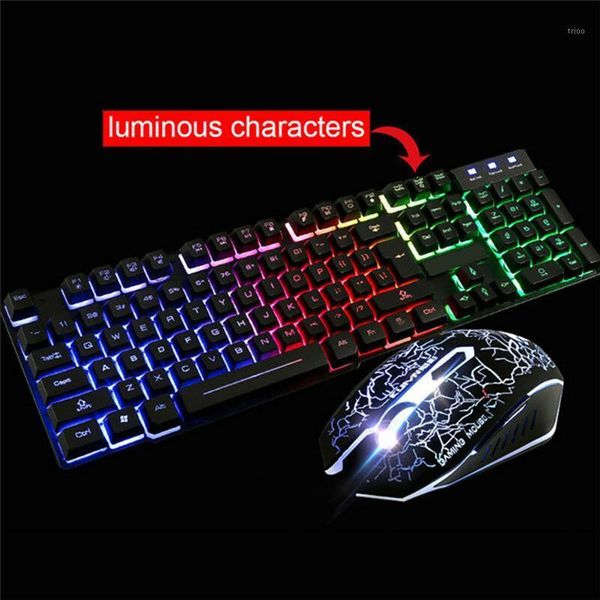 

led backlight pro gaming keyboard mouse mouse pad combos usb wired full key professional keyboard1