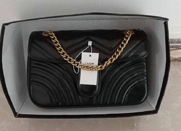 

quality classic leather messenger bag gold silver chain sale single shoulder bags