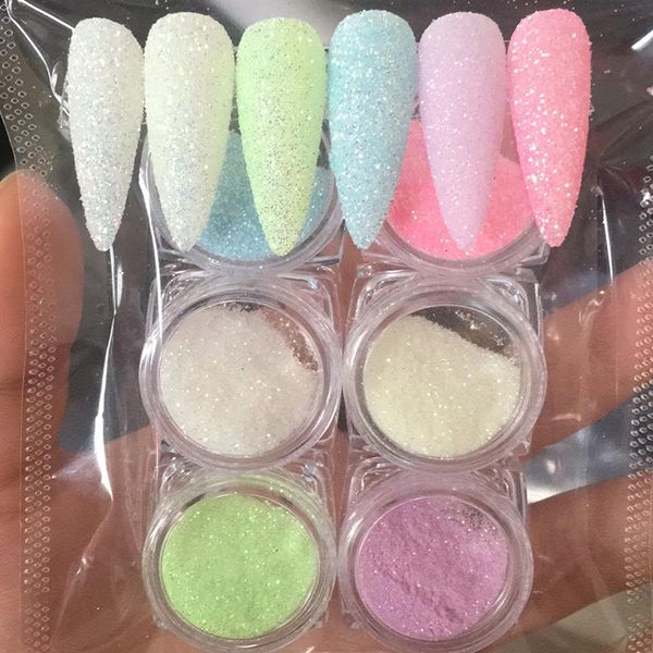 

nail glitter 1set art accessories neon with visible pigment fluorescent glow in the dark powder starry night/sugar dust, Silver;gold