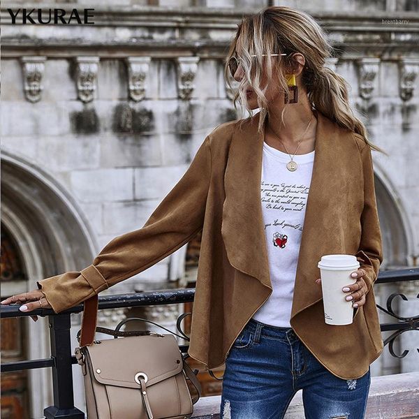 

women's jacket autumn coat female short punk outerwear solid casual parka turndown collar new fashion oversize streetwear fl2671, Black;brown