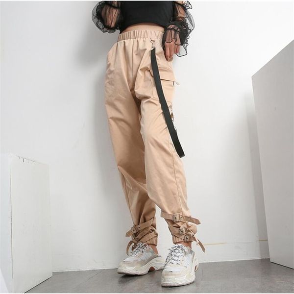 

summer women's new fashion streamers casual pants overalls 201106, Black;white