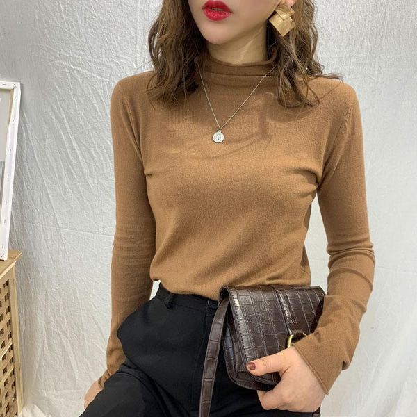 

aecu women's turtleneck sweaters autumn winter women's sweaters thin pullover jumper knitted sweater pull femme hiver 2021, White;black