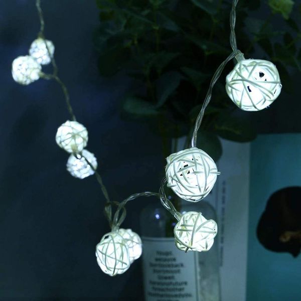 

10m 80leds string lights rattan ball garlands holiday wedding party decorat led string christmas fairy light for indoor outdoor