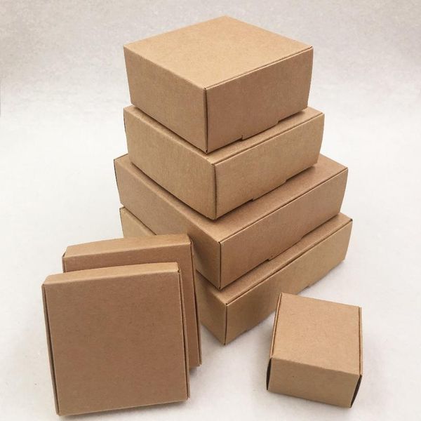 

24pcs multi size paper soap box kraft paper gift box package with clear pvc window candy favors arts&krafts display k bbyhhu