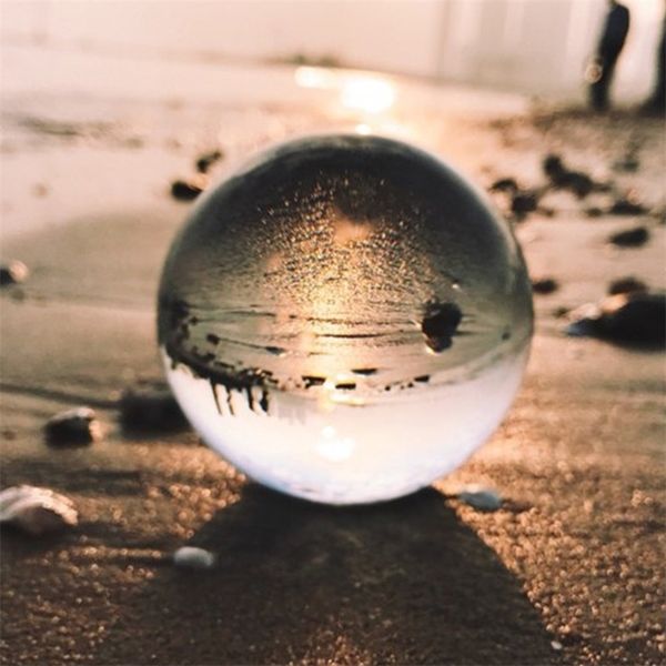 80mm mágica bola de cristal quartzo fengshui fotografia vidro esfera para decoração de casa moda 201155