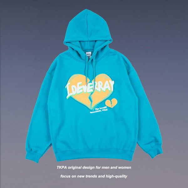

tkpa harajuku guochao loose hoodie for men and women, Black