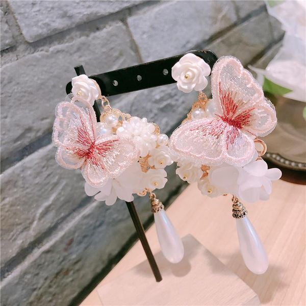 

fashion butterfly pearl flower big earrings for women 2020 new jewelry personality statement drop dangle earrings gifts, Silver
