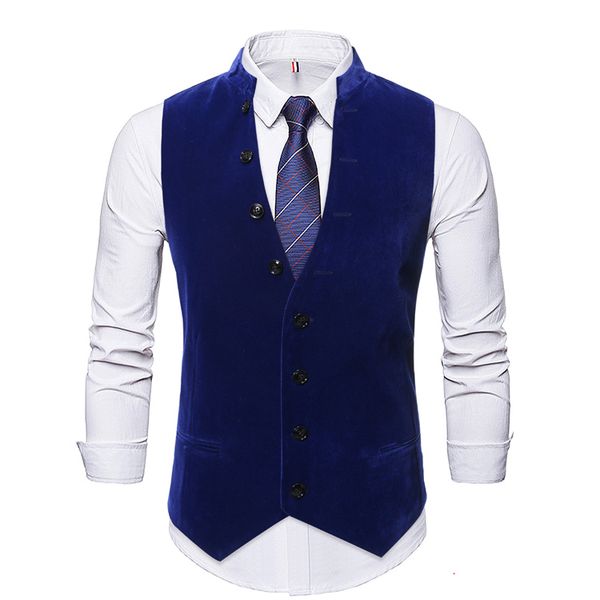 

2021 new new men men's fashion vests suit thin no sleeves jacket smart only breasted formal vest 46a7, Black;white