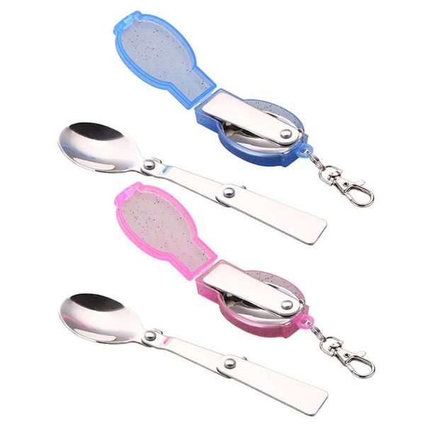 

spoons spoon stainless steel folding tableware for outdoor with box portable