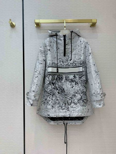 

2021 milan runway jean jacket hooded long sleeve panelled brand same style jean jacket women designer coats 122831, Tan;black