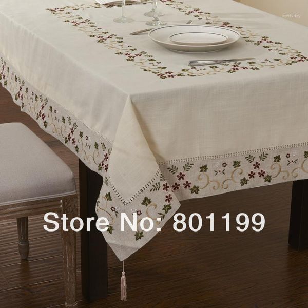 

table cloth embroidered classical linen cloth,extra long embroidery cover1