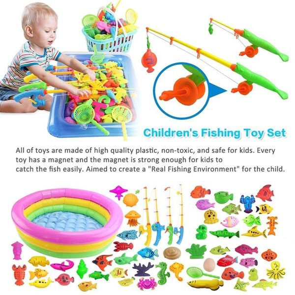 

39pcs children's magnetic fishing toy set baby bath toys fishing game children indoor outdoor recreation fishing toys 201216