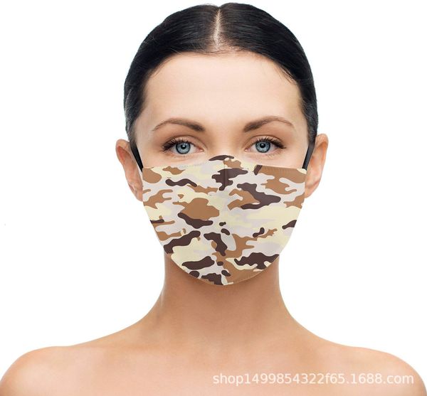 

protective 3d digital printing 2020 adjustable ear camouflage strap dustproof men's and women's mask pluggable chip
