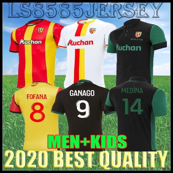 

rc lens 20 21 home away soccer jerseys maillot de foot fofana ganago kakuta special kit 2020 third fourth men rc lens 2021 football shirts, Black;yellow