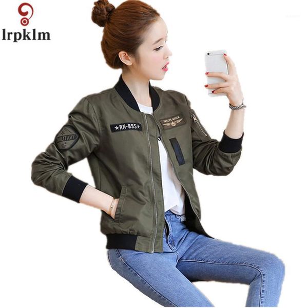 

2020 spring women new black and army green fashion short casual jacket female loose long-sleeved baseball jacket coat lz1911, Black;brown