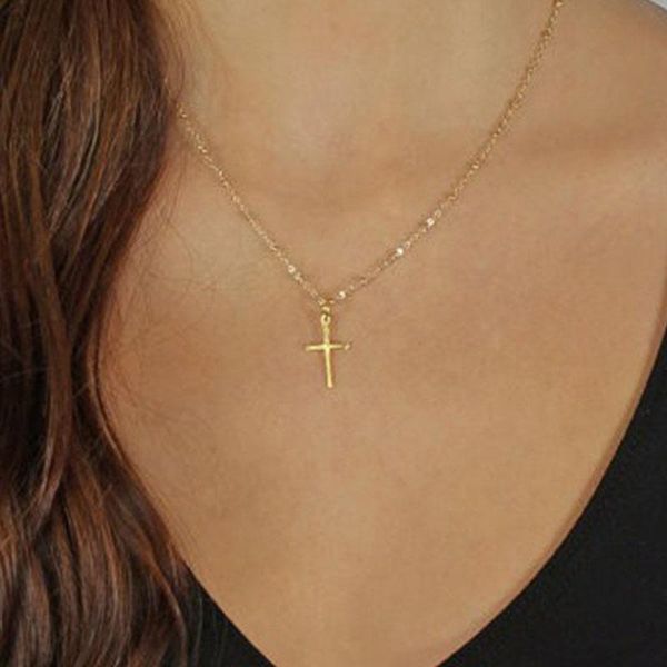 

chokers cross choker necklace vintage pendant chain necklaces jewelry for women accessories wholesale collares kpop, Golden;silver