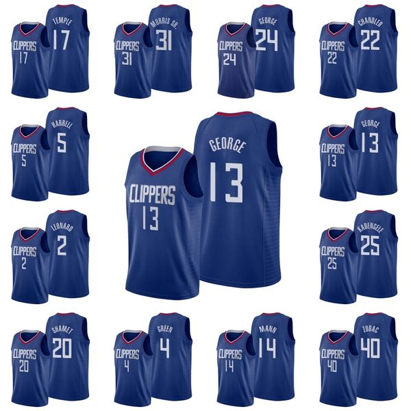 

los angeles clippers men jamychal green landry shamet ivica zubac wilson chandler marcin gortat angel delgado jerseys, Black