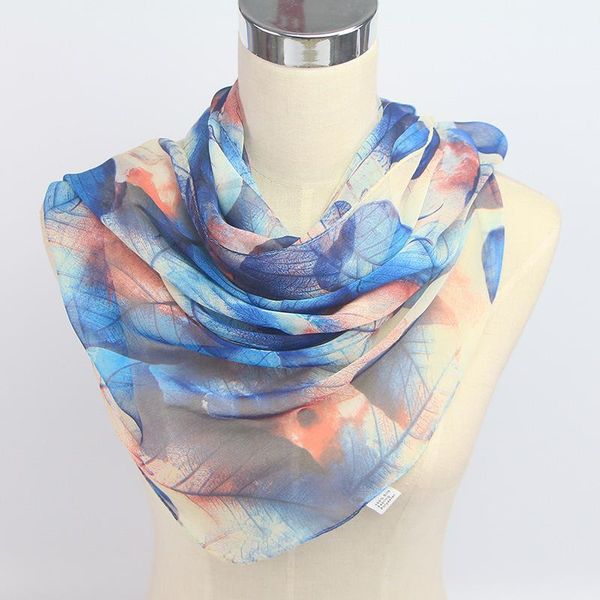 

scarves silk scarf painted of ladies hijab head, Blue;gray